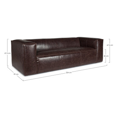 SOFA 3-4P DAKOTA BROWN