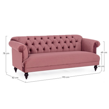 SOFA 3PL BLOSSOM PINK