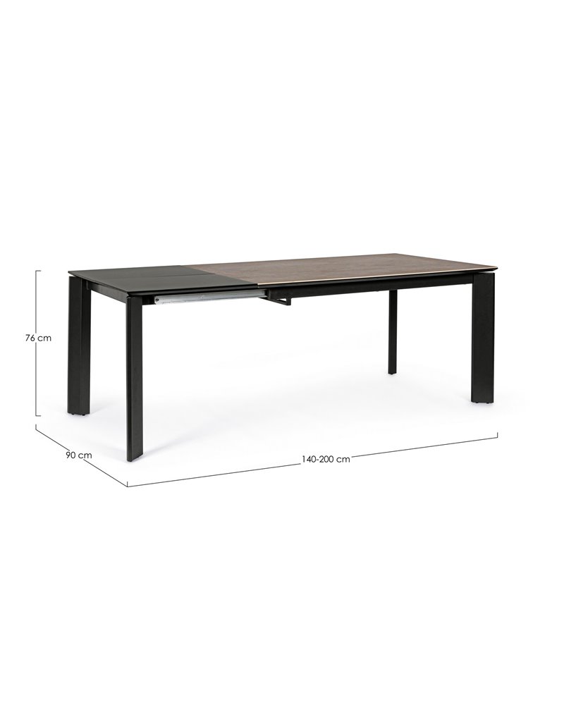 EXT TABLE BRIVA GRAY-BLACK 140-200X90