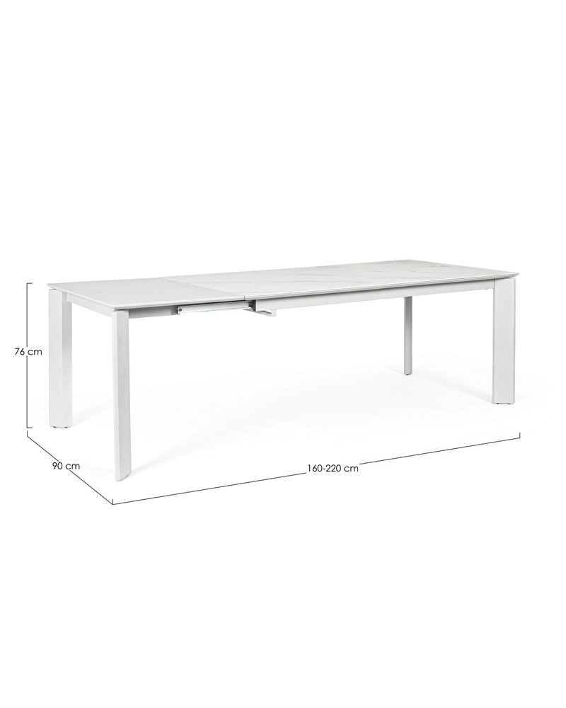 EXT TABLE BRIVA WHITE-GREY CL 160-220X90