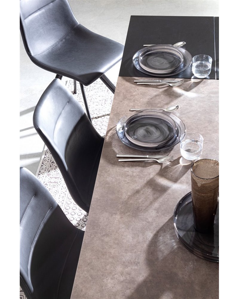 EXT TABLE BRIVA GRAY-BLACK 160-220X90