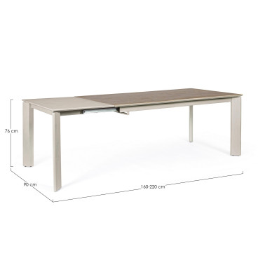 EXT TABLE BRIVA GRAY-VISON 160-220X90