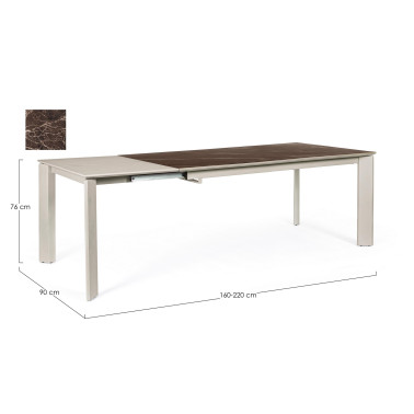 EXT TABLE BRIVA BROWN BRI-VISON 160-220X90