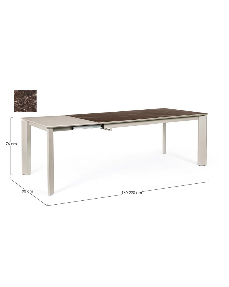 EXT TABLE BRIVA BROWN BRI-VISON 160-220X90