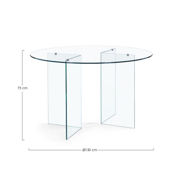 IRIDE RED GLASS TABLE D130