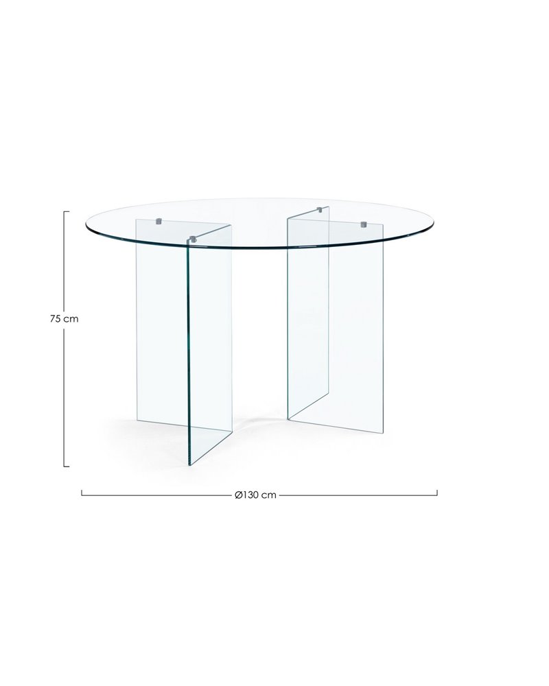 IRIDE RED GLASS TABLE D130