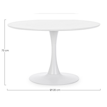 TABLE BLOOM BLANC D120