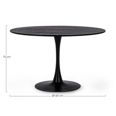 TABLE BLOOM NOIRE D120