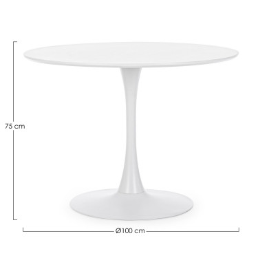 TABLE BLOOM BLANC D100