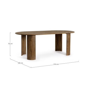 ORLANDO TABLE OVALE MARRON 200X100