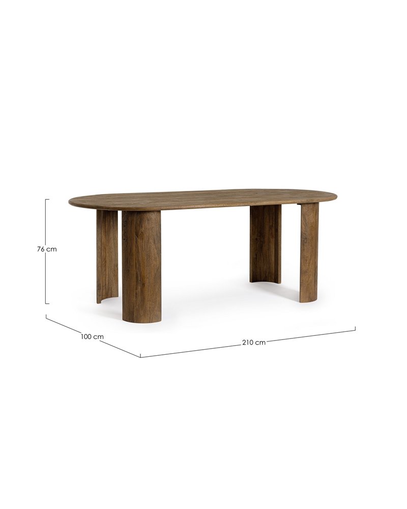 ORLANDO TABLE OVALE MARRON 200X100