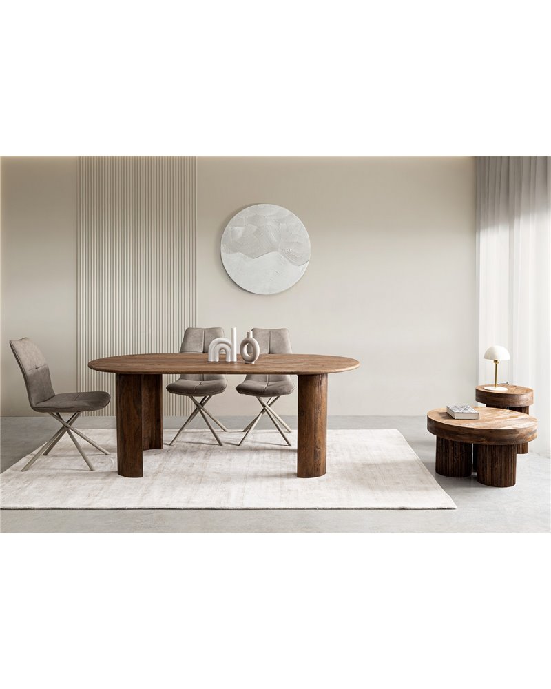 ORLANDO OVAL BROWN TABLE 200X100