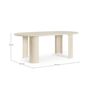 ORLANDO OVAL TABLE NAT 200X100