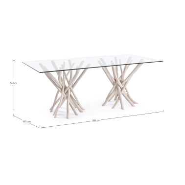 SAHEL RECT GLASS TABLE 200X100