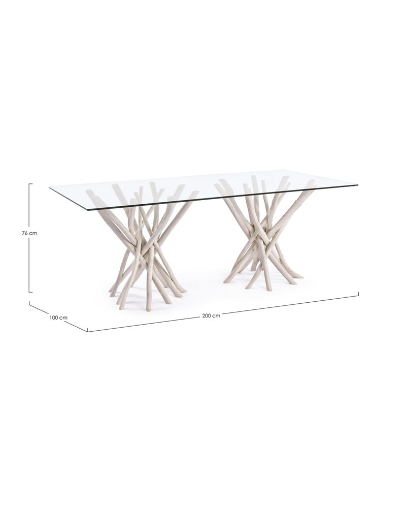 SAHEL RECT GLASS TABLE 200X100