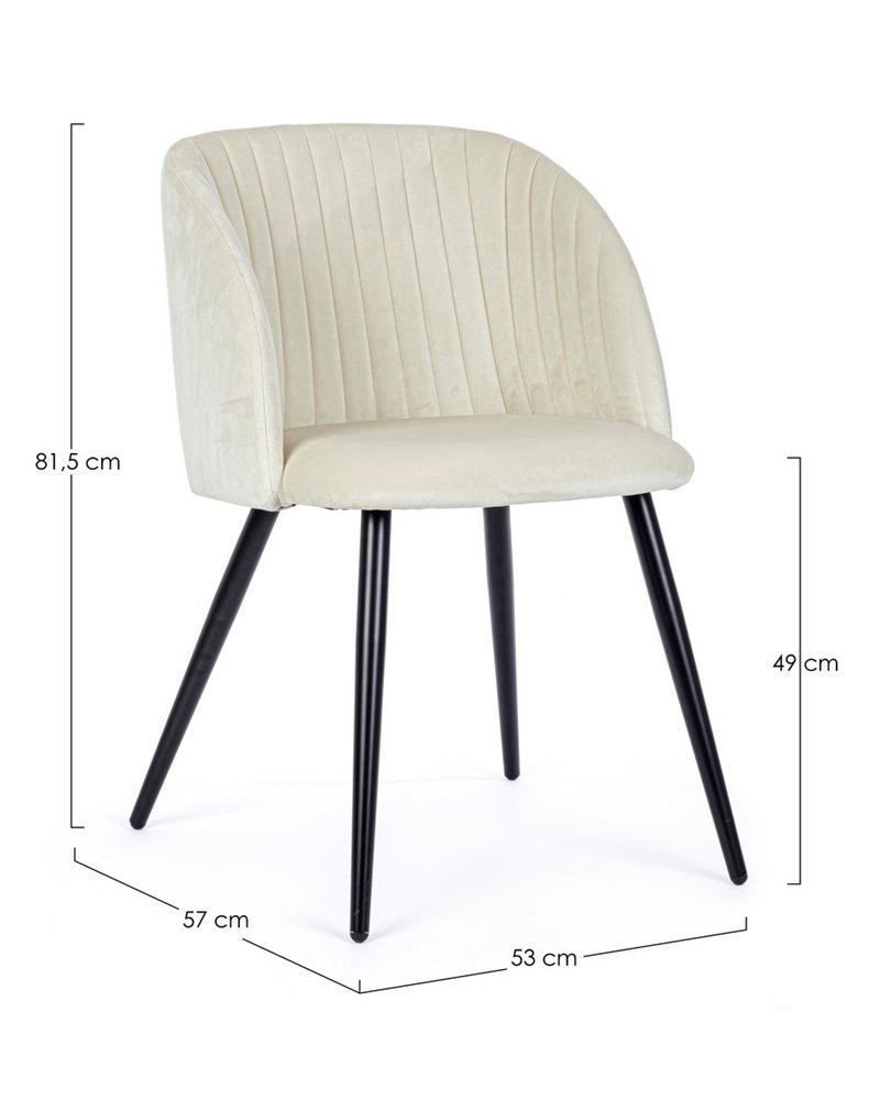 SILLA QUEEN VELVET BLANCO