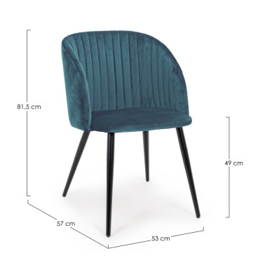 QUEEN VELVET CHAIR DARK BLUE