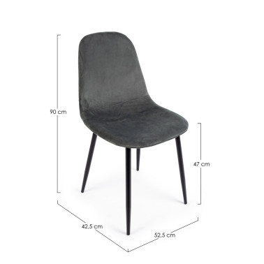 IRELIA VELVET DARK GRAY CHAIR