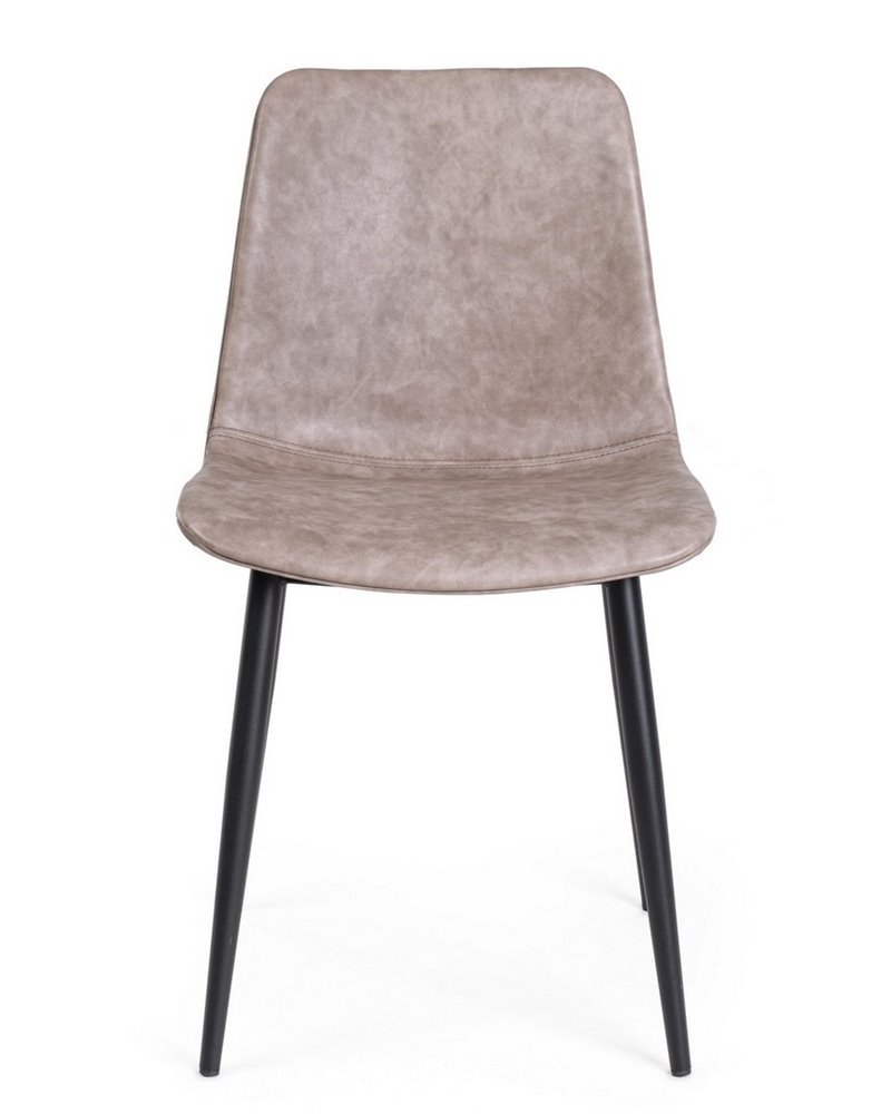 SILLA KYRA PU BEIGE VINT. ESTRUCT. NEGRO