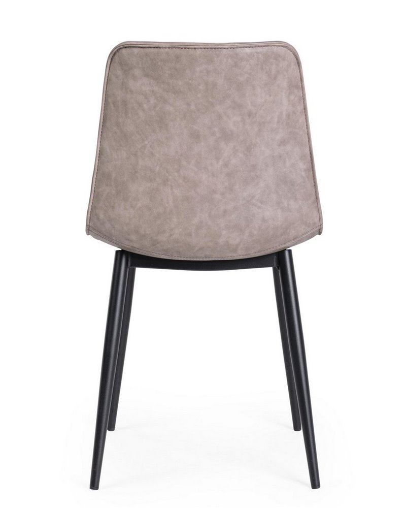 SILLA KYRA PU BEIGE VINT. ESTRUCT. NEGRO