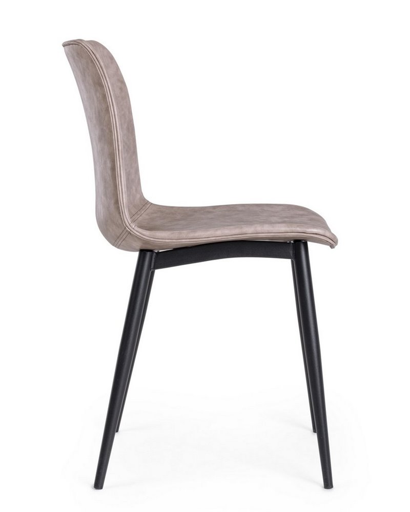 SILLA KYRA PU BEIGE VINT. ESTRUCT. NEGRO