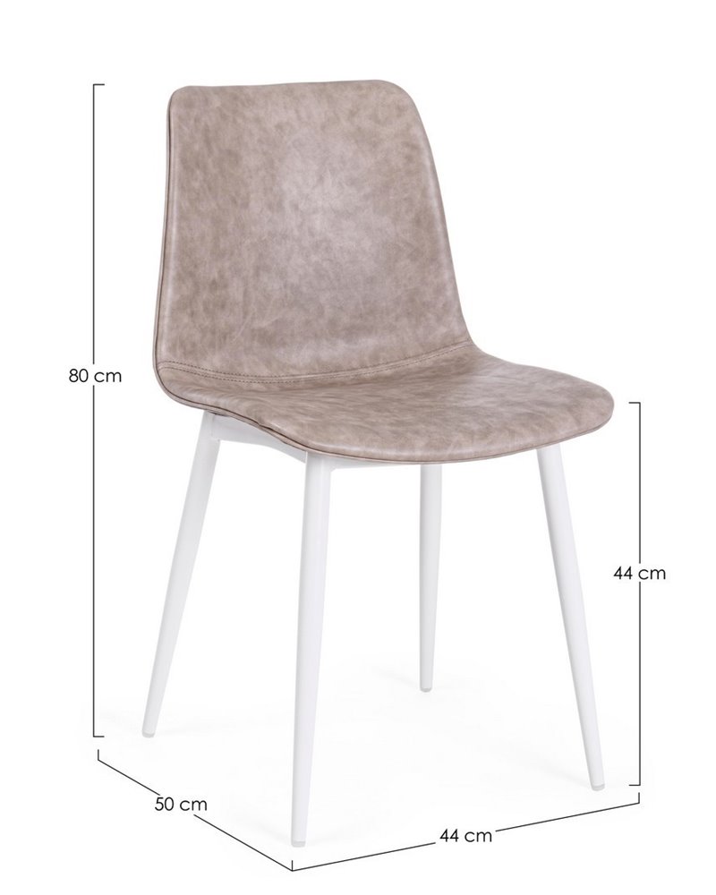 SILLA KYRA PU BEIGE VINT. ESTRUCT. BLANC