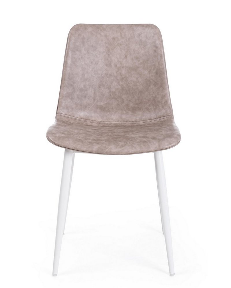 SILLA KYRA PU BEIGE VINT. ESTRUCT. BLANC