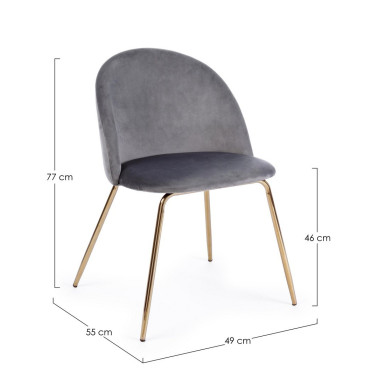 CHAIR TANYA VELVET DARK GRAY