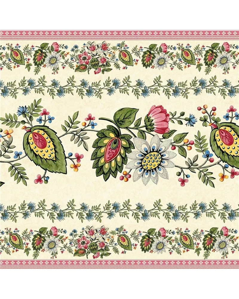 Folk Flower Wide Border Parchment PJD6015-01