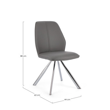 CHAIR MAXWELL PU GRAY