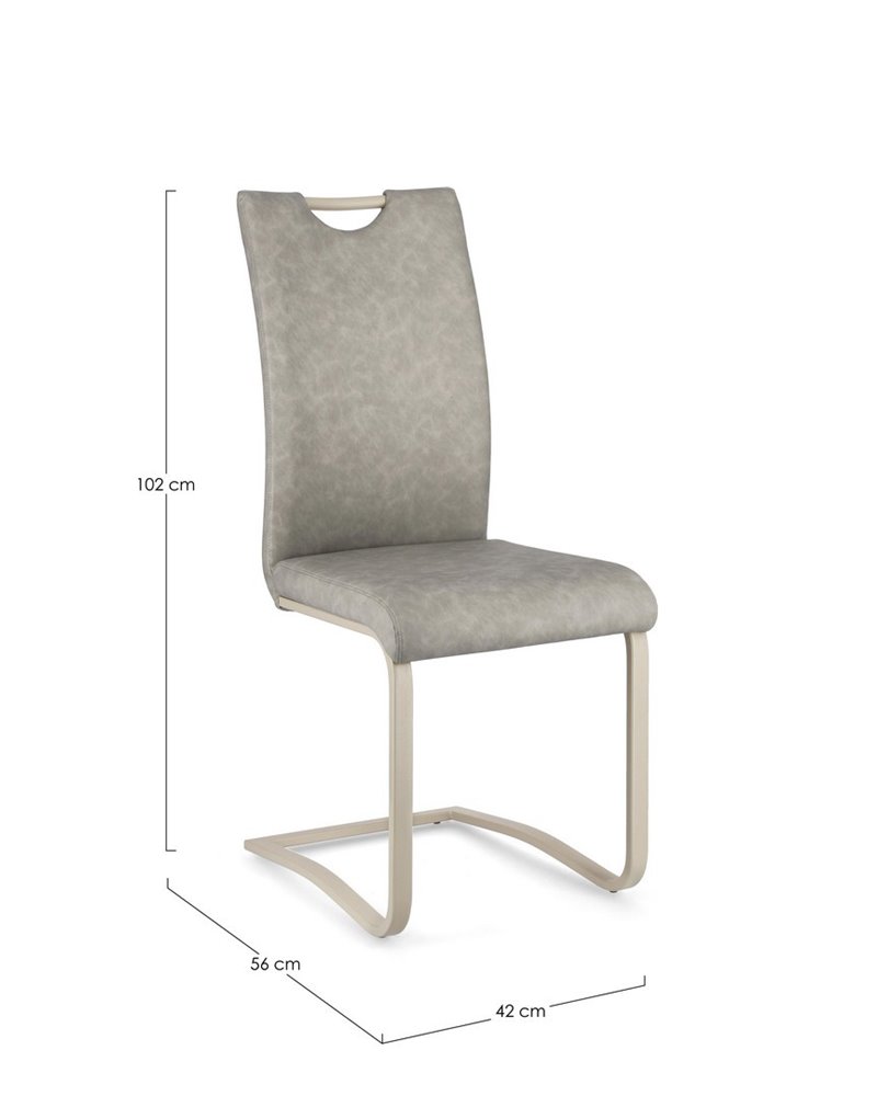 SILLA KENNETH PU GRIS PALOMA