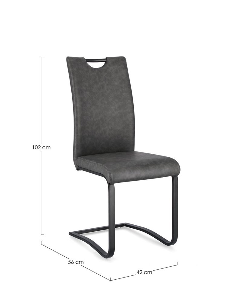 SILLA KEPLER PU ANTRACITA