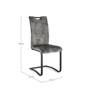 GRAY VELVET KENNETH CHAIR