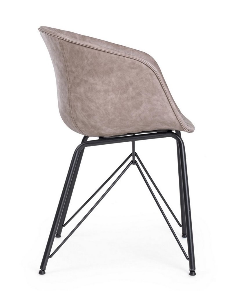 SILLA WARHOL PU BEIGE VINT. ESTRUCT. NEG