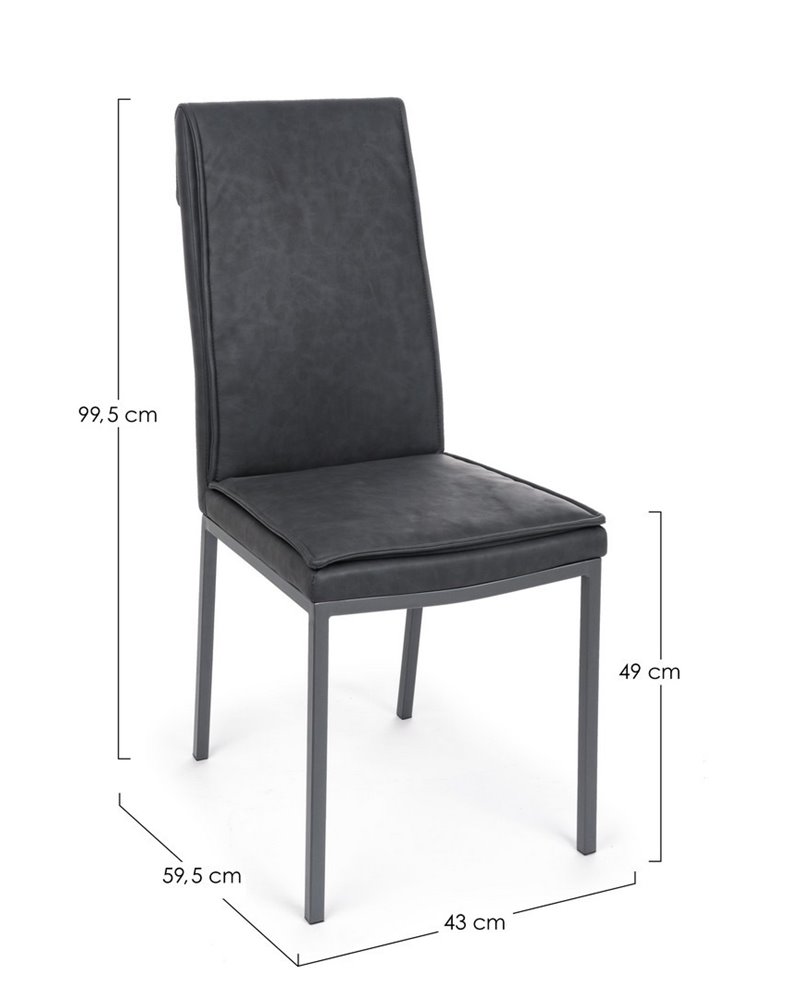 SILLA SOFIE PU ANTRACITA