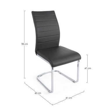 MYRA PU CHAIR DARK GRAY