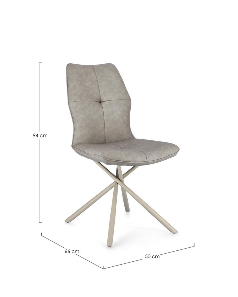 SILLA KEPLER PU GRIS PALOMA