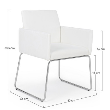 CHAIR C-BR SIXTY PU WHITE