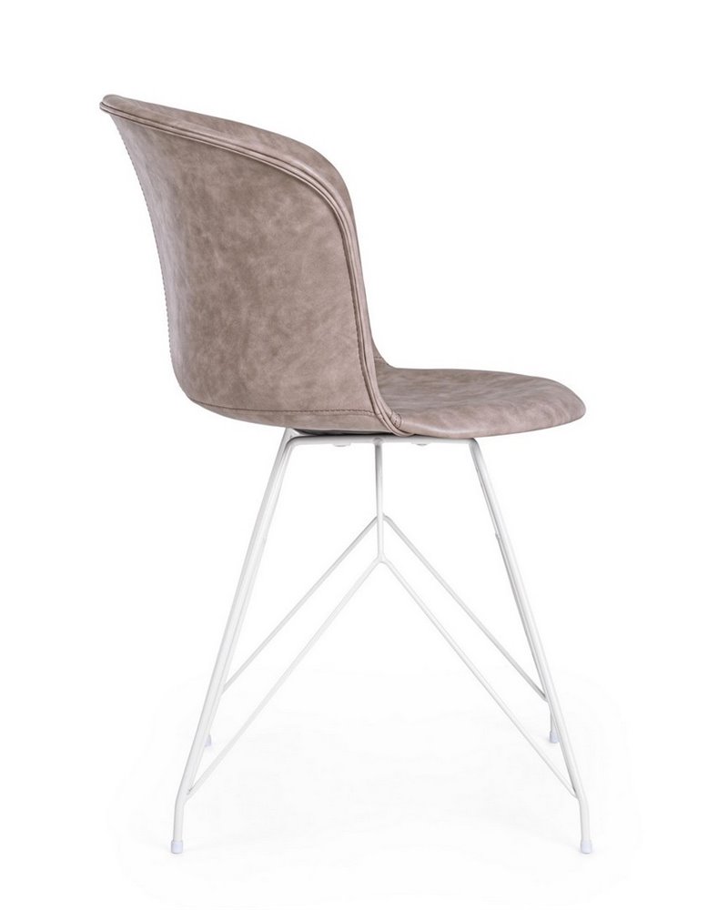 SILLA LOFT PU BEIGE VINT. ESTRUCT. BLANC