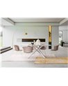 SILLA LOFT PU BEIGE VINT. ESTRUCT. BLANC