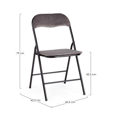 FOLDING CHAIR AMAL VELVET GRAY