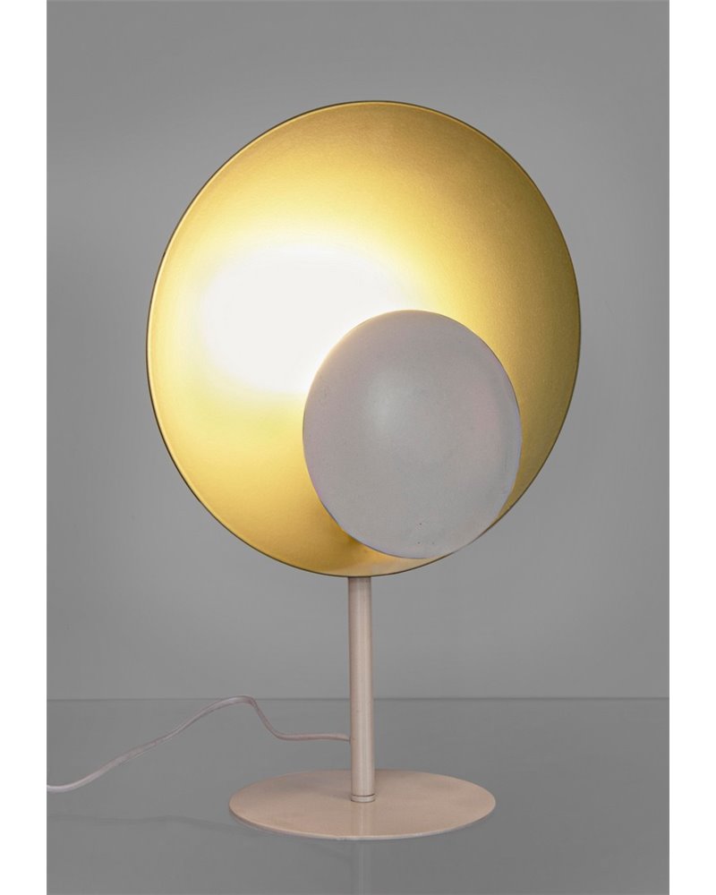 LAMPE À POSER DESIGN BLANC-DORÉ H