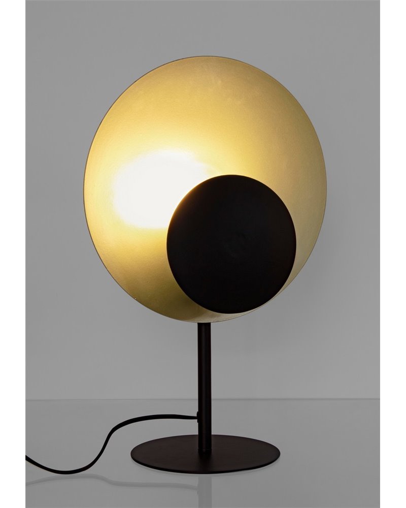 LAMPADA DA TAVOLO DESIGN NERO-ORO H4