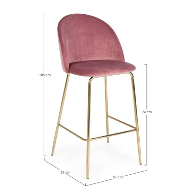 BAR STOOL VELVET CARRY...