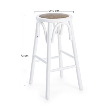 CIRCLE BAR STOOL WHITE