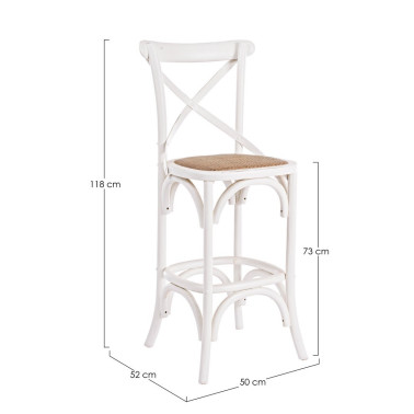 BAR STOOL CROSS WHITE