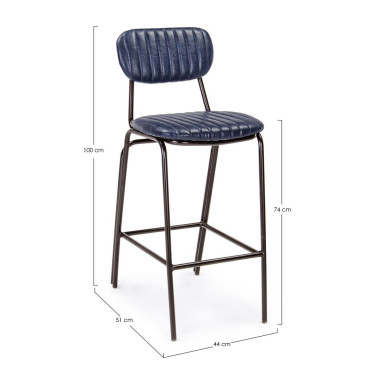 VINTAGE BLUE DEBBIE BAR STOOL