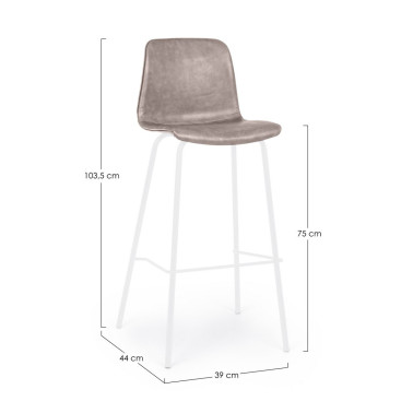 BAR STOOL KYRA WHITE PU...