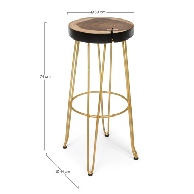 BAR STOOL RAKEL GOLD