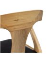 SILLA NATURAL-NEGRO MADERA TECA-PIEL 55 X 54 X 77 CM REF.602879